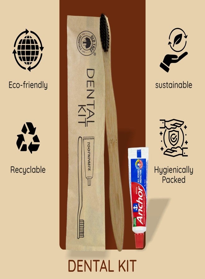 أولد تري مجموعة أدوات العناية بالأسنان الصديقة للبيئة من أولد تري (عبوة من 50 قطعة) - فرشاة أسنان من الخيزران ومعجون أسنان أنكور 8 غرام في كيس من ورق الكرافت | مستلزمات غرف الضيوف للفنادق والمنتجعات ودور الضيافة والمستشفيات - Image 5